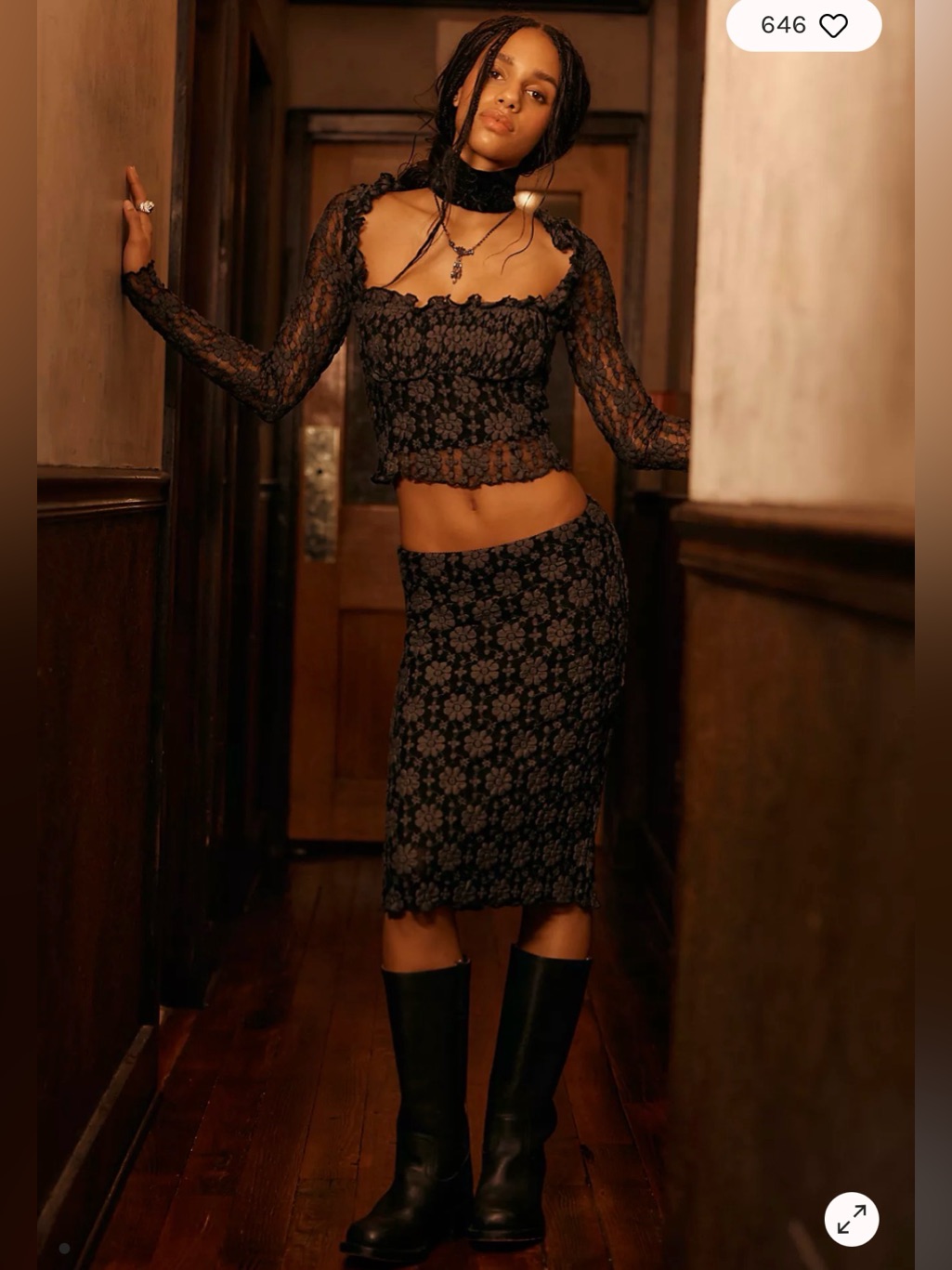 Lucinda Lace Midi Skirt Set Nwt